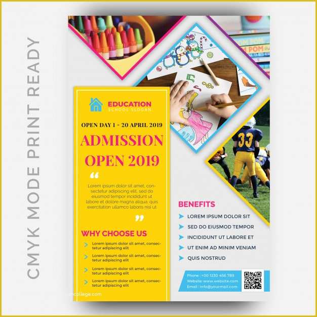 Back to School Brochure Template Free Of Admission School Psd Advertising Brochure