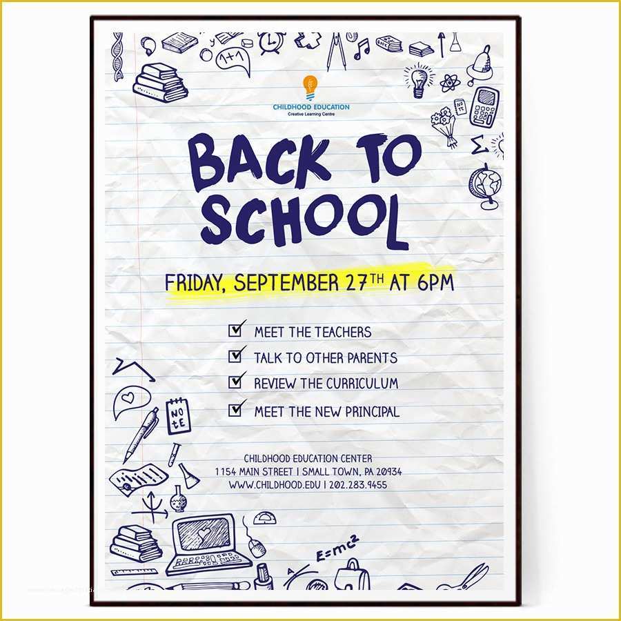 Back to School Brochure Template Free Of Back to School Flyer Psd Docx