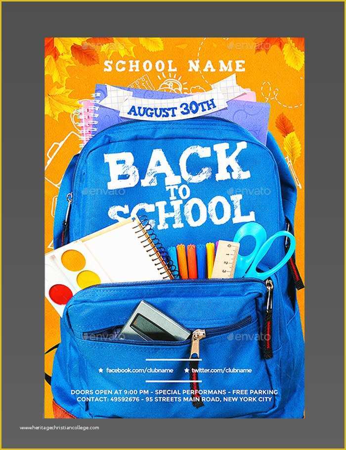 Back to School Party Flyer Template Free Of 16 Free Back to School Flyer Psd Templates Designyep