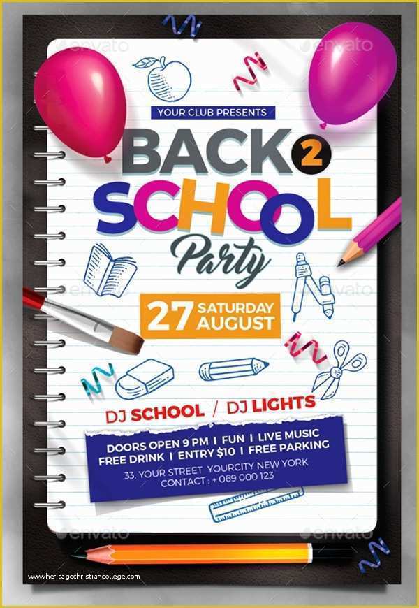 Back to School Party Flyer Template Free Of 22 Back to School Flyers Free Psd Ai Eps format