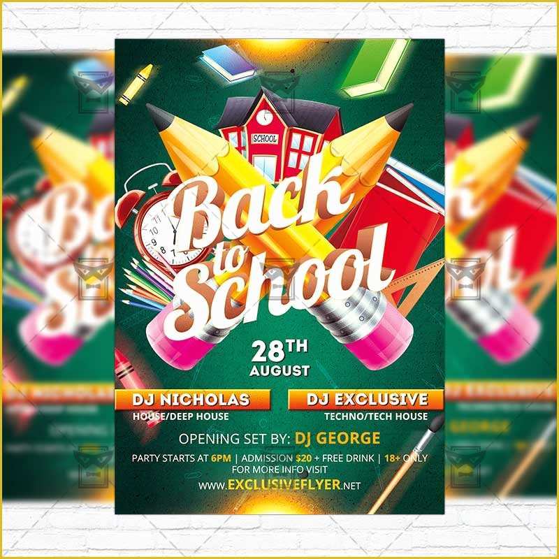 Back to School Party Flyer Template Free Of Back 2 School Party – Premium Flyer Template Instagram