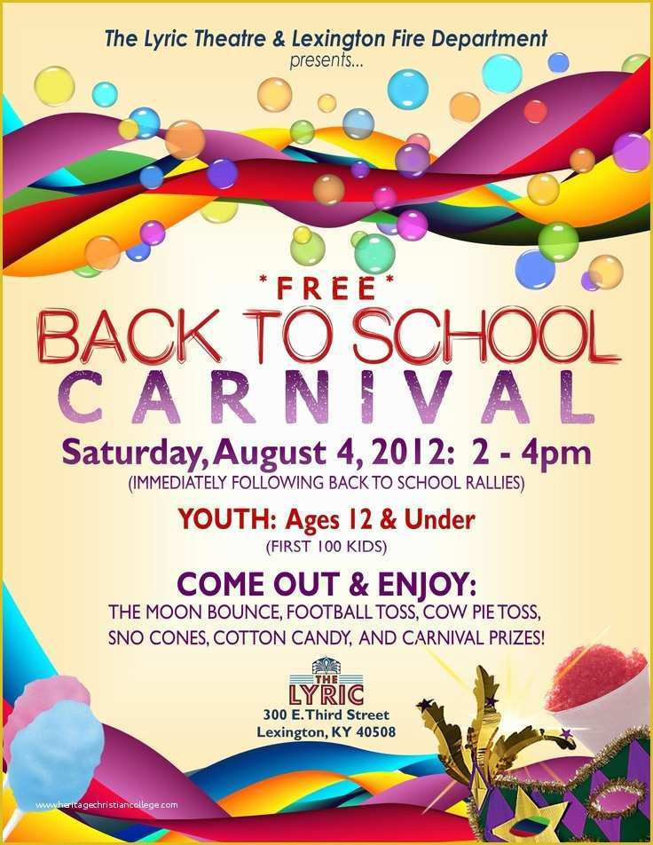 Back to School Party Flyer Template Free Of Back to End Of School Carnival