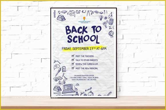 Back to School Party Flyer Template Free Of Back to School event Flyer Template Flyer Templates On