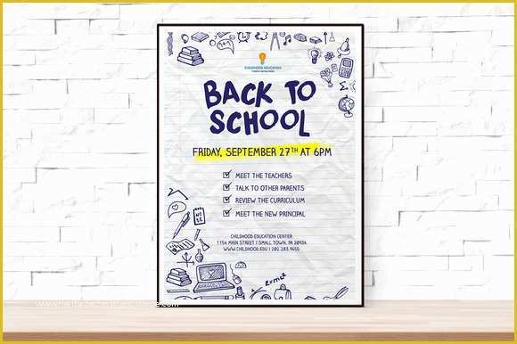 Back to School Party Flyer Template Free Of Back to School event Flyer Template Flyer Templates On