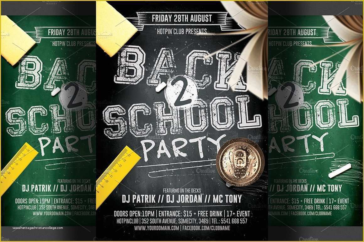 Back to School Party Flyer Template Free Of Back to School Flyer Template 2 Flyer Templates