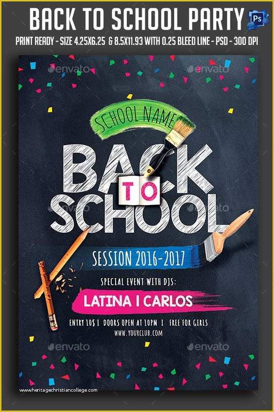 Back to School Party Flyer Template Free Of Back to School Party Flyer