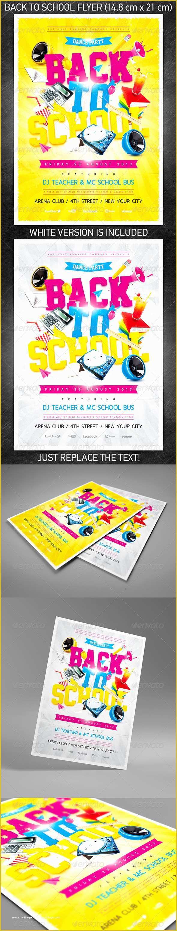 Back to School Party Flyer Template Free Of Back to School Party Flyer Psd Template by 4ustudio On