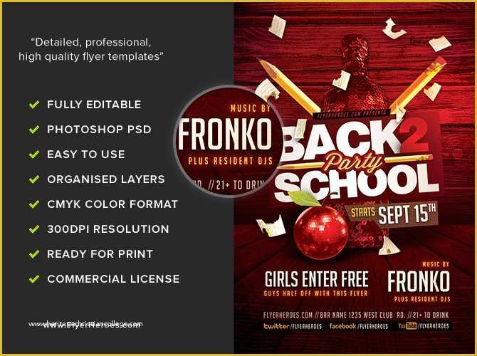 Back to School Party Flyer Template Free Of Back to School Party Flyer Template 7 Flyerheroes
