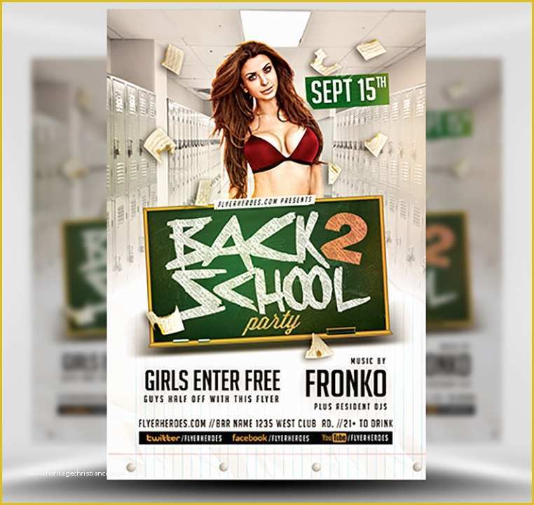 Back to School Party Flyer Template Free Of Back to School Party Flyer Template 9 Flyerheroes