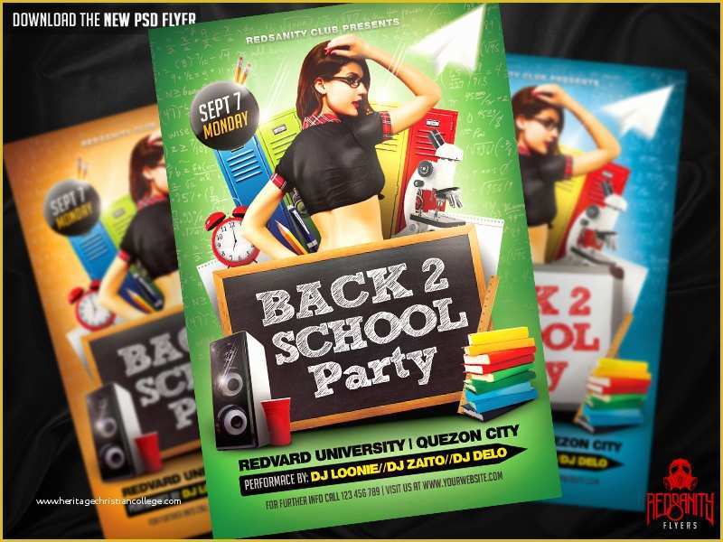 Back to School Party Flyer Template Free Of Back to School Party Flyer Template by Iamredsanity On