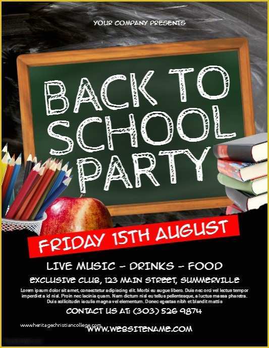 Back to School Party Flyer Template Free Of Back to School Party Flyer Template