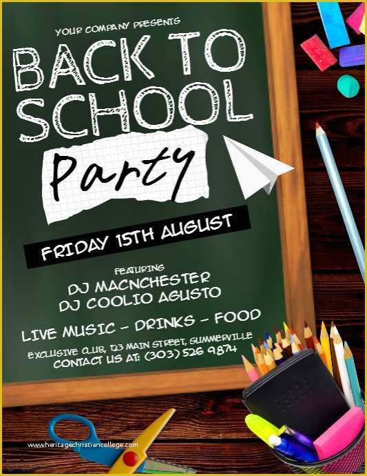 Back to School Party Flyer Template Free Of Back to School Party Flyer Template