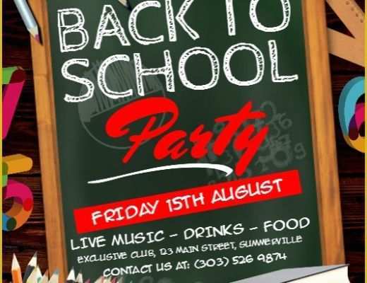 Back to School Party Flyer Template Free Of Back to School Party Flyer Template