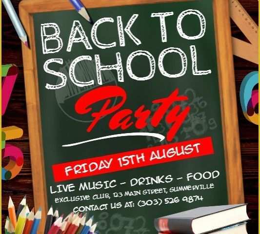 Back to School Party Flyer Template Free Of Back to School Party Flyer Template