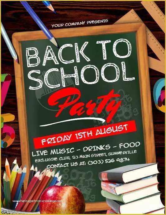 Back to School Party Flyer Template Free Of Back to School Party Flyer Template