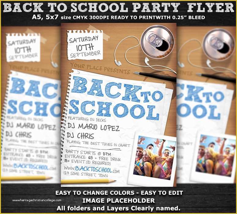 Back to School Party Flyer Template Free Of Back to School Party Flyer Template ‹ Psdbucket