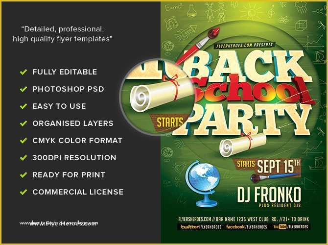 Back to School Party Flyer Template Free Of Back to School Party Flyer Template V5 Flyerheroes