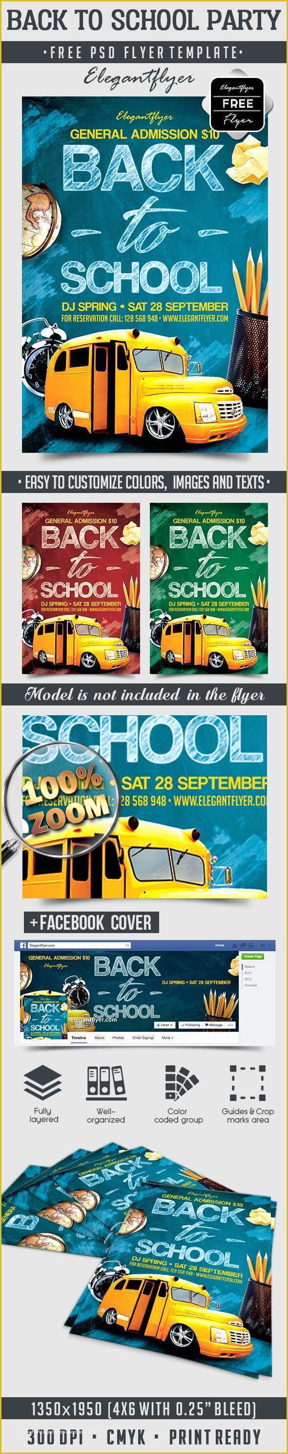 Back to School Party Flyer Template Free Of Back to School Party – Free Flyer Psd Template – by