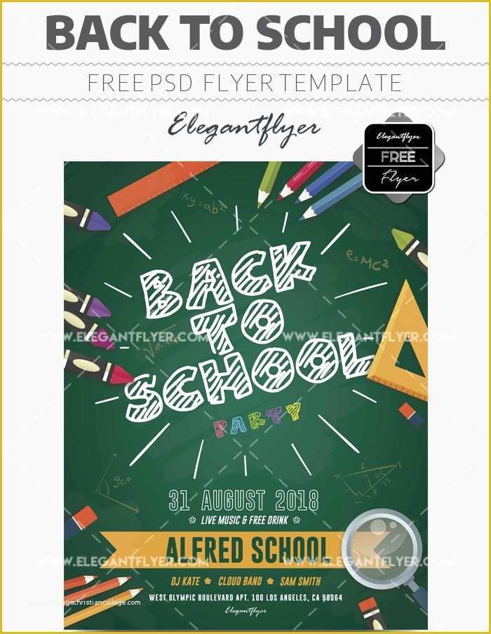 Back to School Party Flyer Template Free Of Back to School Party – Free Flyer Psd Template
