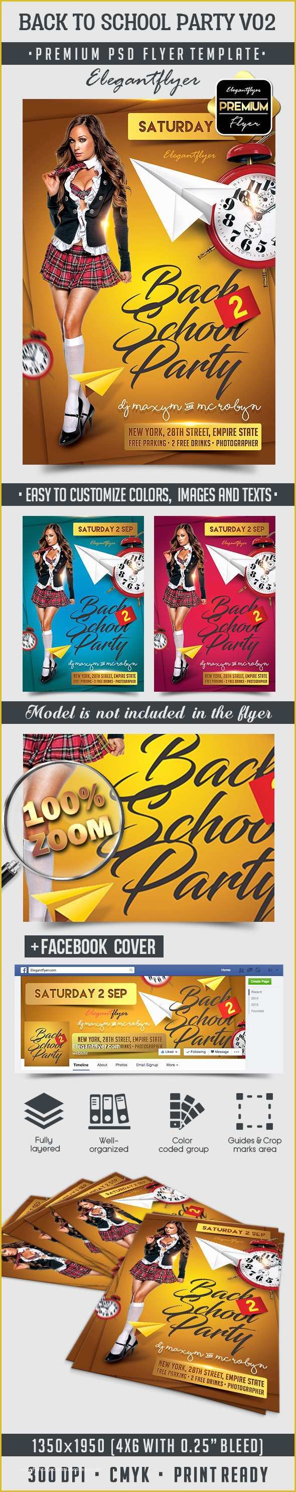 Back to School Party Flyer Template Free Of Back to School Party V02 – Flyer Psd Template – by