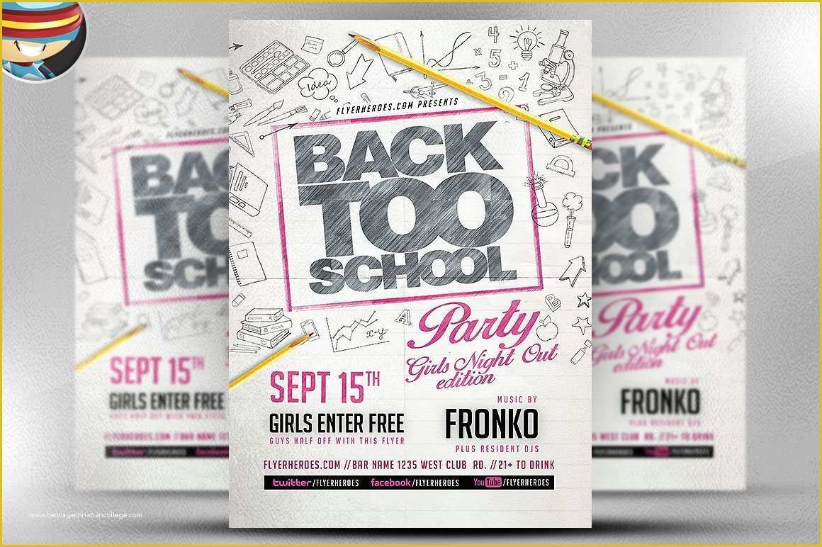 Back to School Party Flyer Template Free Of Back too School Party Flyer Template Flyer Templates