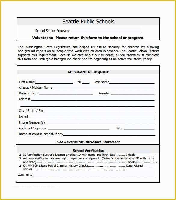 Background Check form Template Free Of 8 Sample Background Check forms to Download