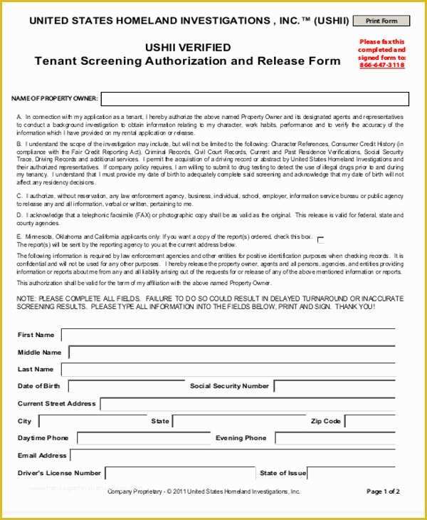 Background Check form Template Free Of 8 Sample Background Check Release forms