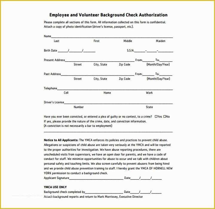 Background Check form Template Free Of 9 Background Check Information forms &amp; Templates Pdf