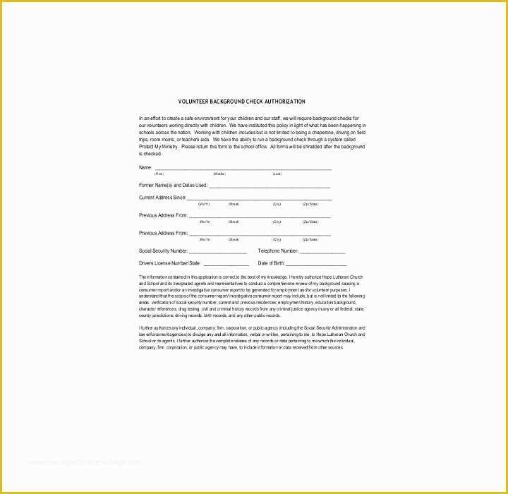 Background Check form Template Free Of 9 Background Check Information forms &amp; Templates Pdf