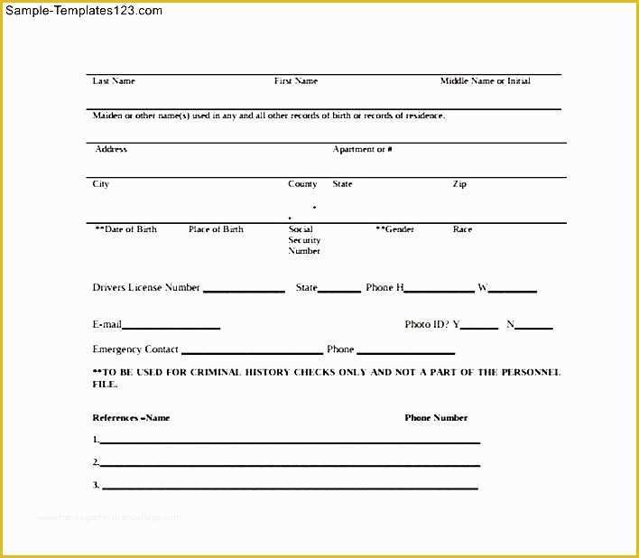 Background Check form Template Free Of Background Check form Template Background Check