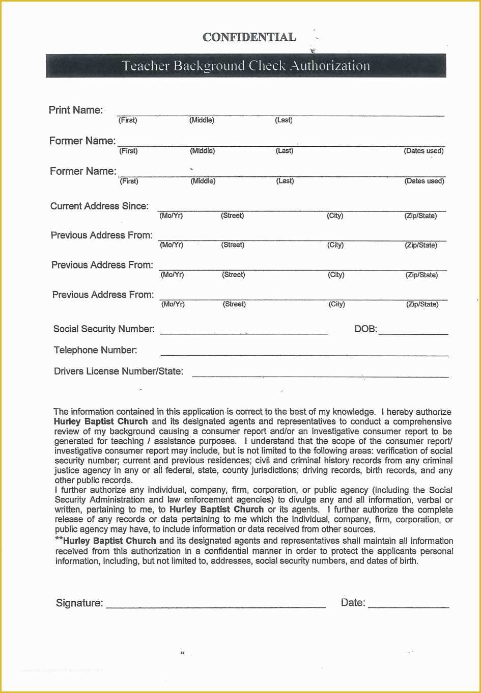 Background Check form Template Free Of form Free Background Check form Background Check form