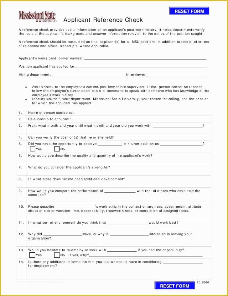 Background Check form Template Free Of Reference Check forms for Employment Employee Reference