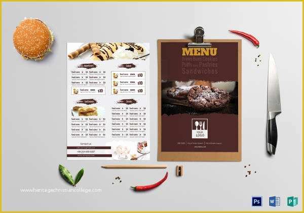 Bakery Menu Template Word Free Of 150 Menu Templates to Free Download