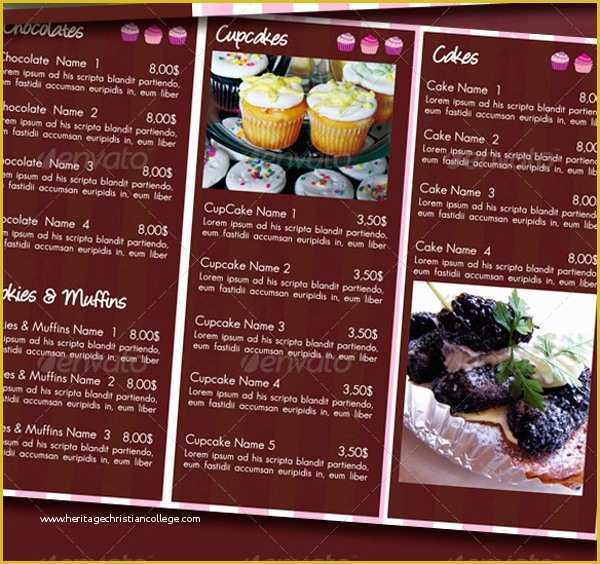 Bakery Menu Template Word Free Of 16 Sample Bakery Menu Templates