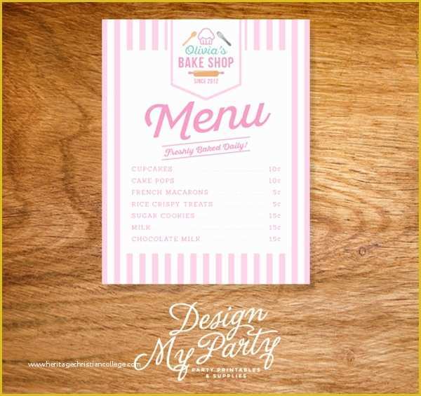 Bakery Menu Template Word Free Of 16 Sample Bakery Menu Templates