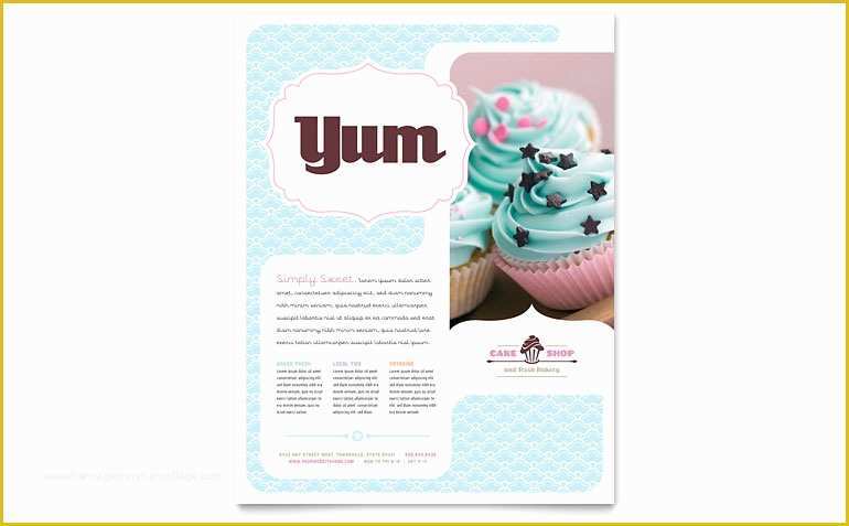 Bakery Menu Template Word Free Of Bakery & Cupcake Shop Flyer Template Word & Publisher