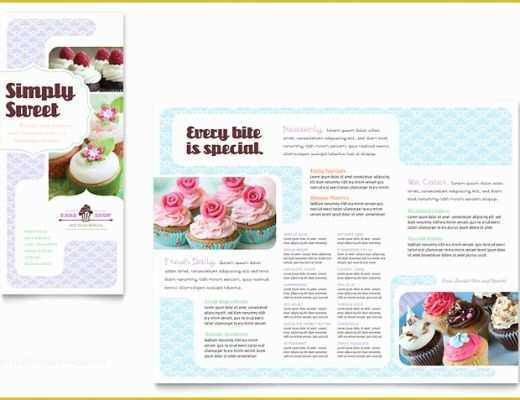 Bakery Menu Template Word Free Of Bakery &amp; Cupcake Shop Tri Fold Brochure Template Word