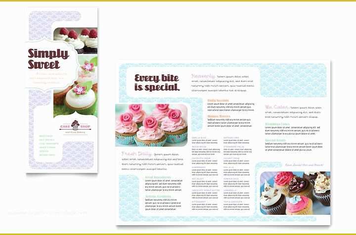 Bakery Menu Template Word Free Of Bakery &amp; Cupcake Shop Tri Fold Brochure Template Word