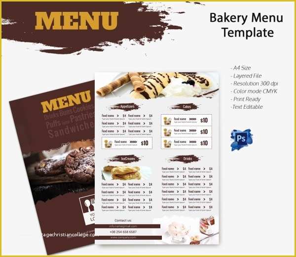 Bakery Menu Template Word Free Of Bakery Menu Template – 30 Free Word Psd Pdf Eps