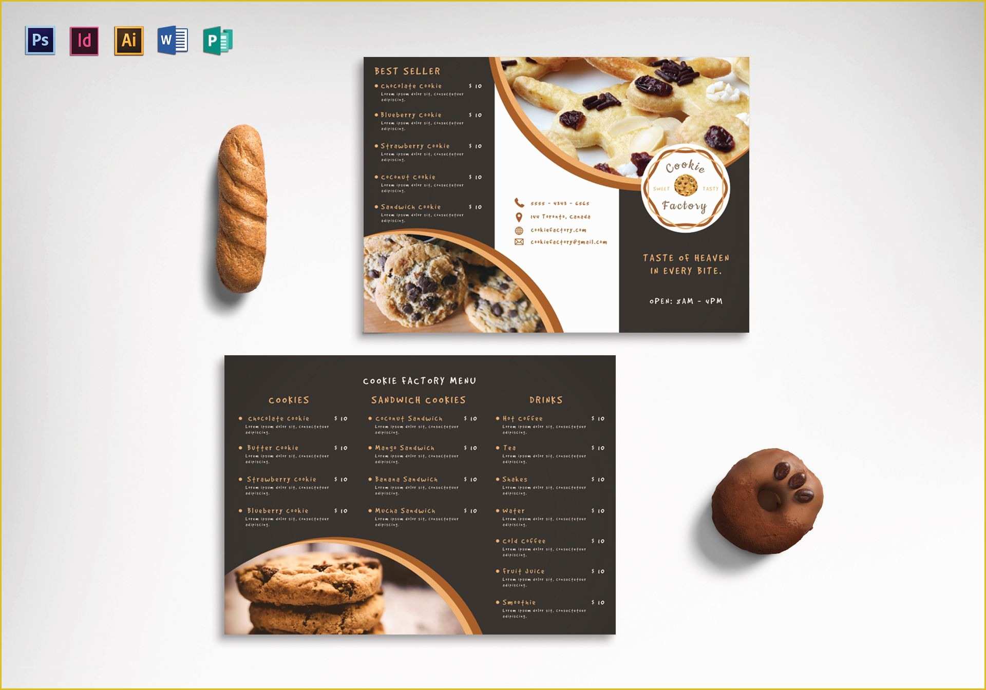 Bakery Menu Template Word Free Of Cookie Shop Tri Fold Menu Design Template In Psd Word