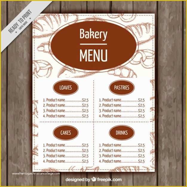 Bakery Menu Templates Free Download Of Bakery Menu Template Vector