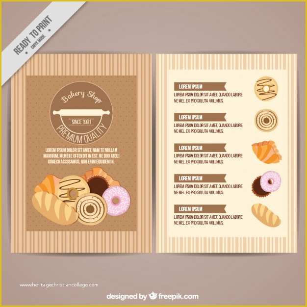 Bakery Menu Templates Free Download Of Bakery Shop Menu Template Vector