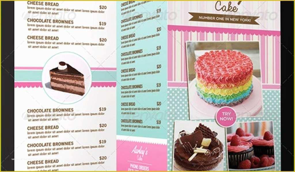 Bakery Menu Templates Free Download Of Cake Brochure Template Free Bakery Brochure