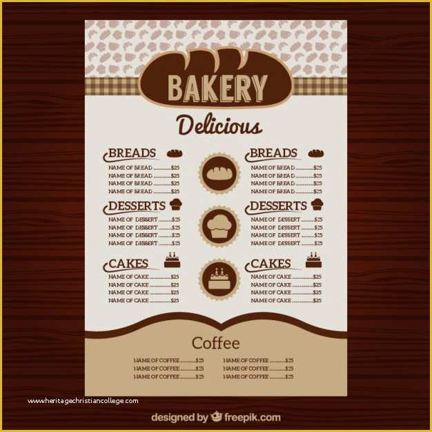 Bakery Menu Templates Free Download Of Menu Bakery Template Vector