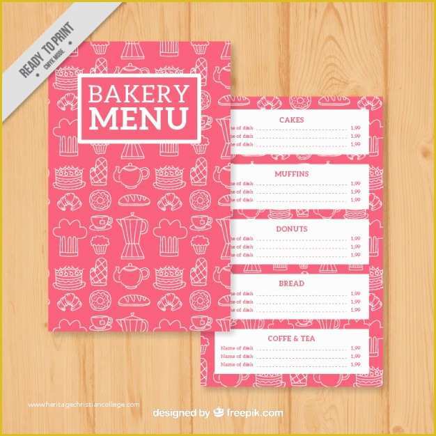 Bakery Menu Templates Free Download Of Sketches Bakery Menu Template Vector