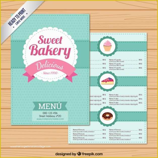Bakery Menu Templates Free Download Of Sweet Bakery Menu Template Vector
