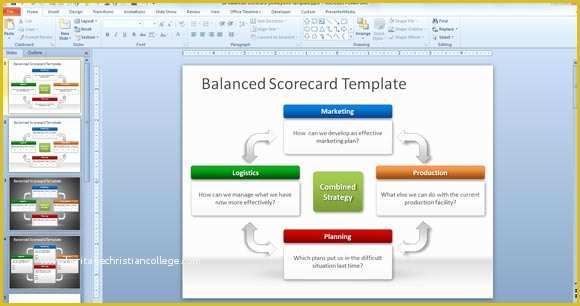 Balanced Scorecard Excel Template Free Download Of Free Balanced Scorecard Powerpoint Template