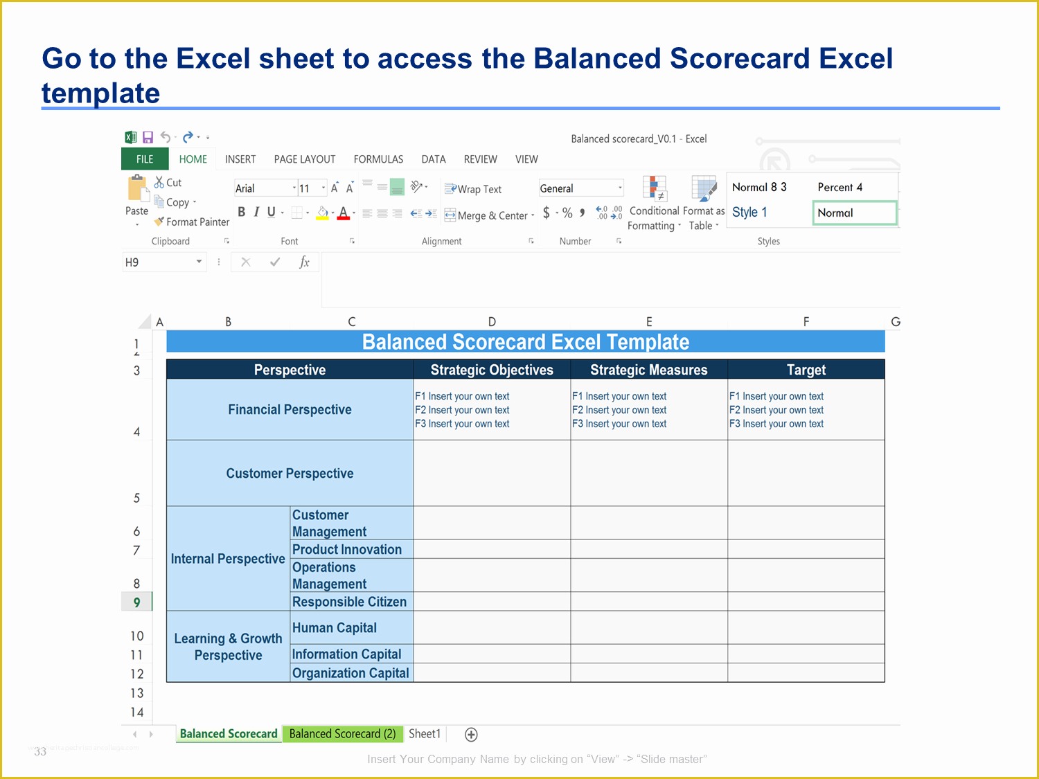 Balanced Scorecard Excel Template Free Download Of Strategy Map Template & Balanced Scorecard Template