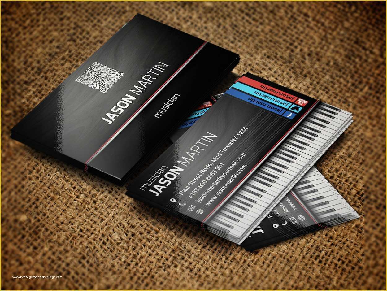 Band Business Card Templates Free Of Free Musician Business Cards
