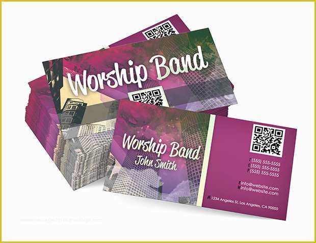 Band Business Card Templates Free Of Worship Band Card Digital316